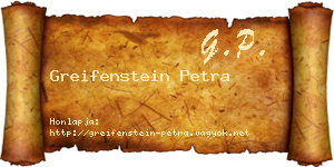 Greifenstein Petra névjegykártya